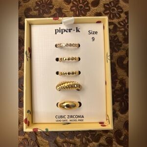 Piper K Gold Cubic Zirconia Ring Set